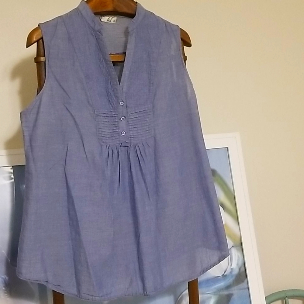 Chambray Sleeveless Top